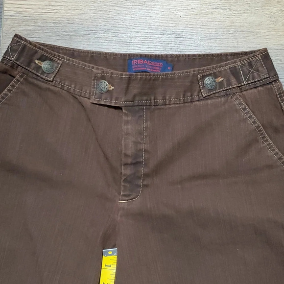 Tribal denim wide leg chocolate Jean Bermuda shorts euc - Picture 3 of 8
